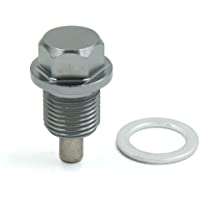 sourcing map M14 X 1-25 Magnético Tornillo de Vaciado del Cárter de Aceite del Motor para El Coche Aluminio Gris